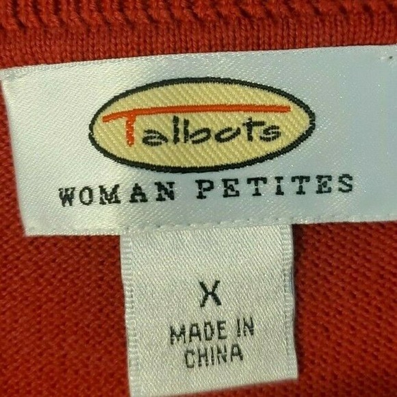 Talbots Woman Petites Lightweight Cotton Red V-Neck Sweater Vest Sz 1X - Picture 3 of 4
